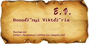 Bossányi Viktória névjegykártya